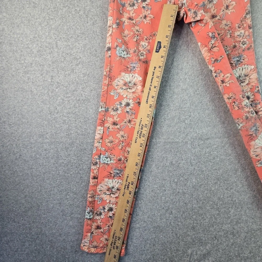 GapKids 2 Piece Outfit Girls XL 12 Coral Pink Floral Applique Top & Skinny Jeans